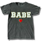 Chenille Letter BABE T-Shirt white